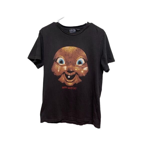Happy Death Day Horror Movie T-Shirt Universal City Studios Faded Black Small - Picture 1 of 11